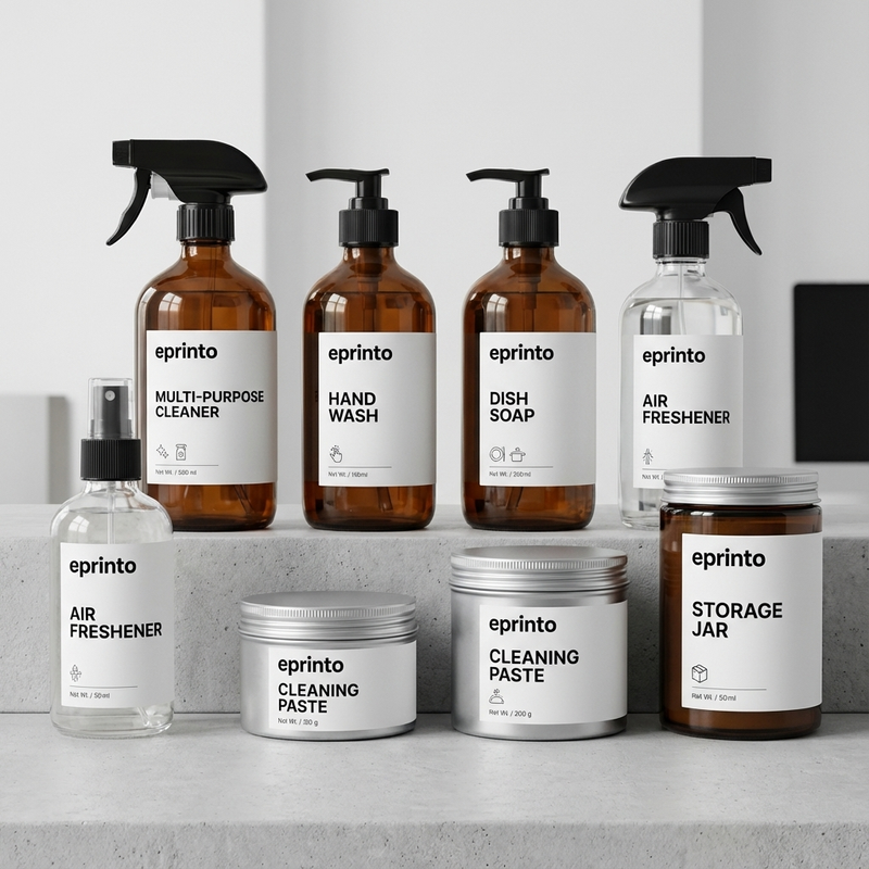 Etiketten für Haushaltsprodukte