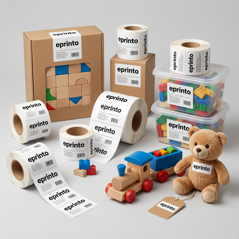 Etiketten für Spielwaren