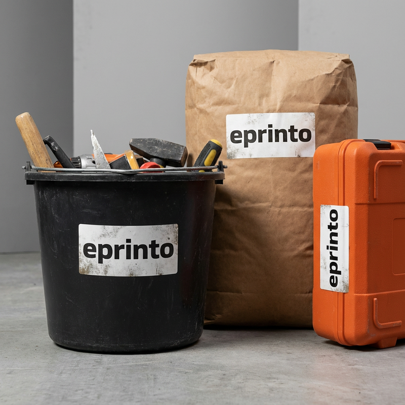 Etiketten für den Bau