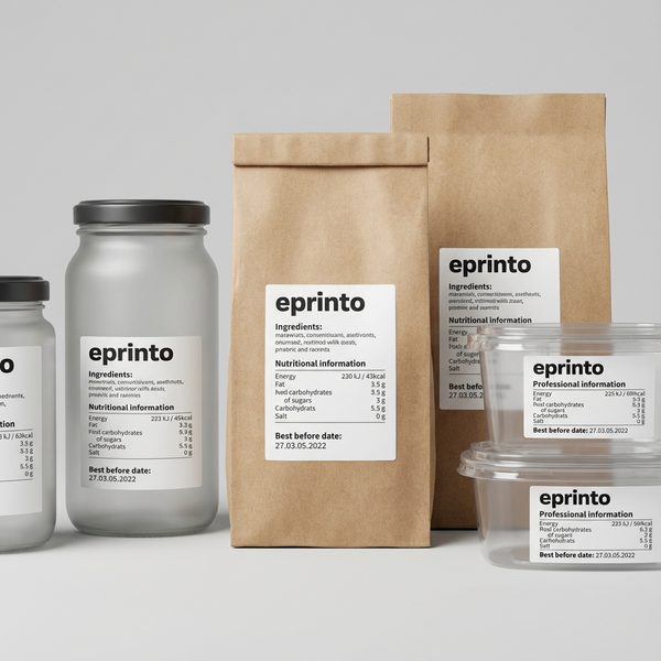 Etiketten für Nahrungsmittel