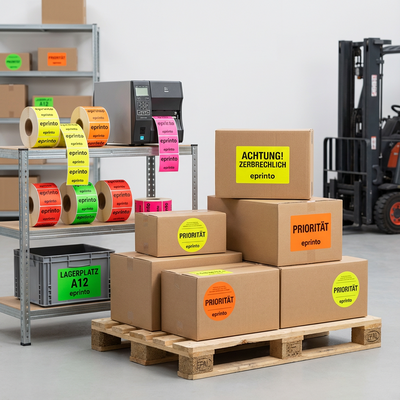 Leuchtfarbenetiketten